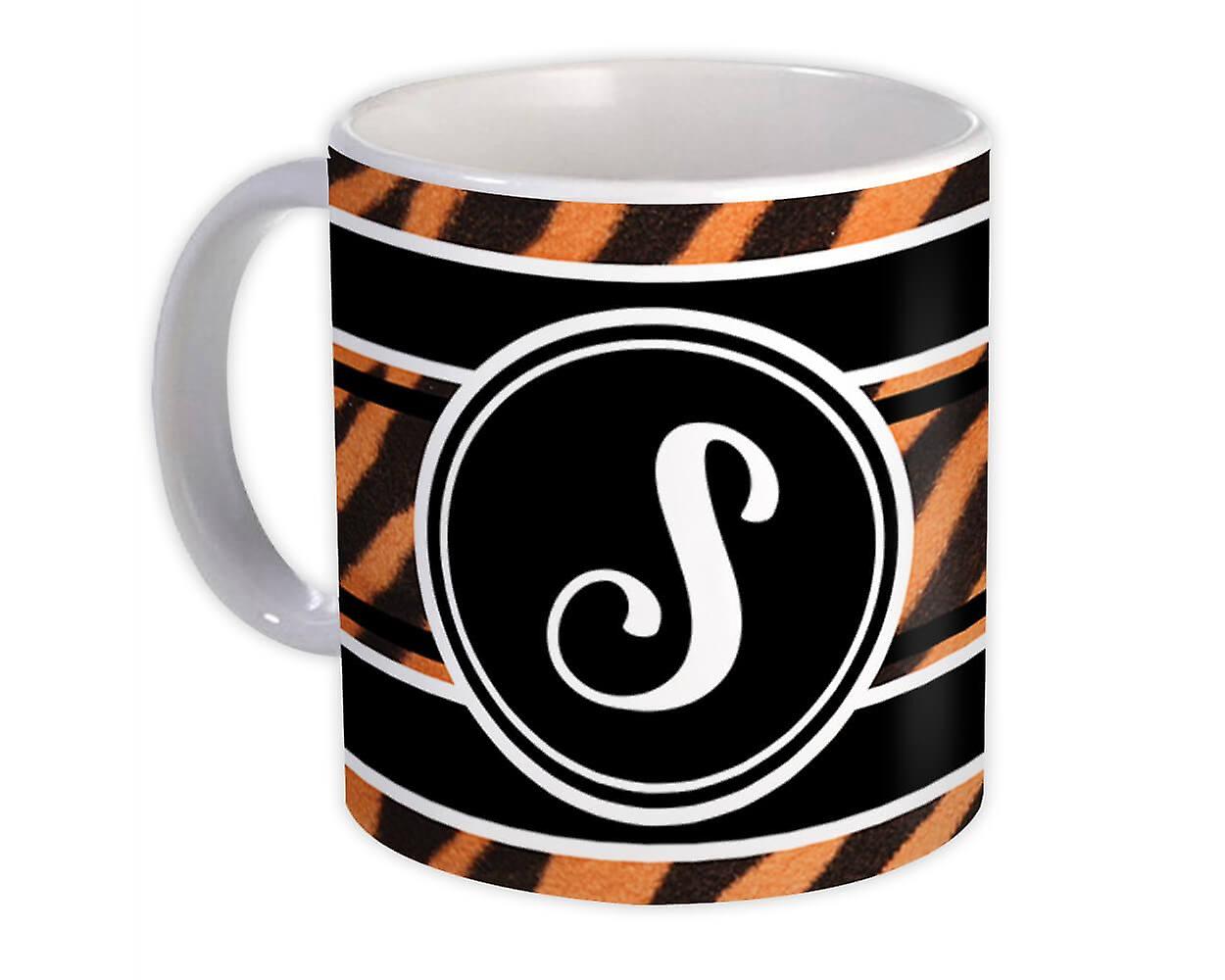 Gift Mug: Monogram Letter S Tiger