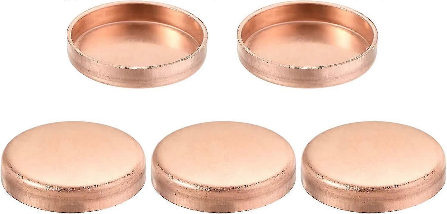 銅エンドキャップパイプフィッティングスウェットプラグ接続32mm(1.26 ")Id、水道管配管用、5パック