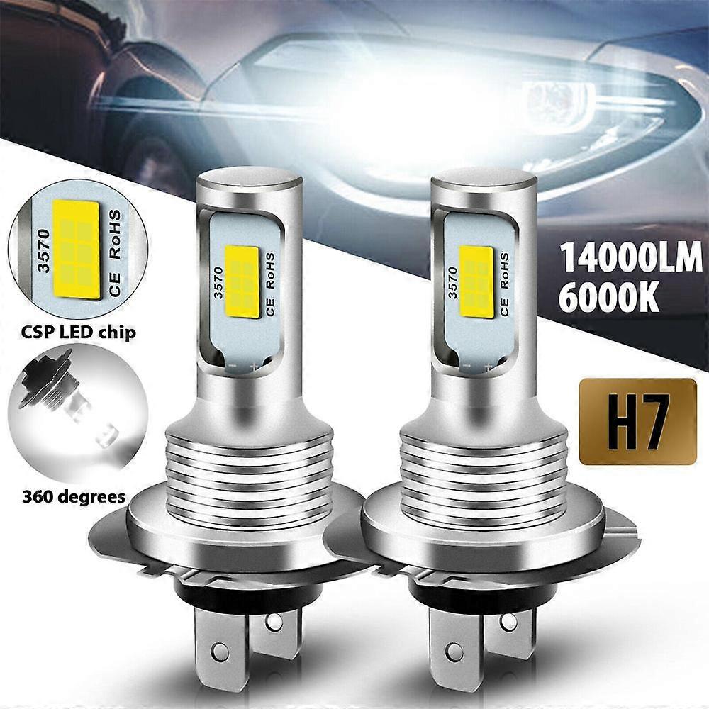 2Pcs H7 H4 Led Car Fog Light Bulbs H1 H8 H9 H11 9005 9006 Super Bright CSP LED Headlight DRL Lamp Kit High Low Beam 6000K 12V