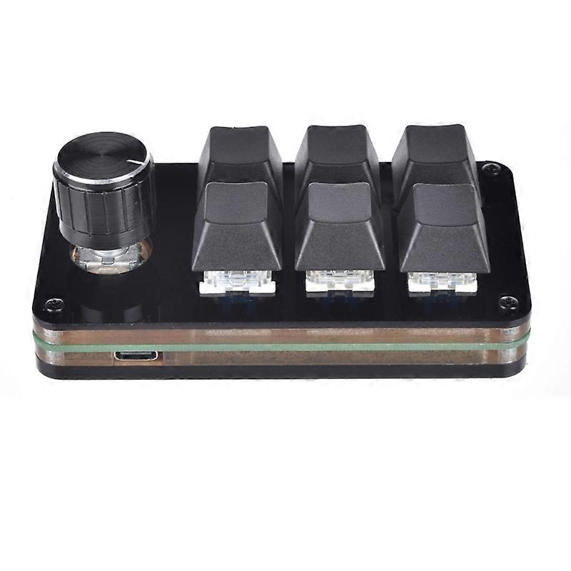 One Handed Programmable Mechanical Keyboard 6 Keys Macro Keyboard with 1 Knob