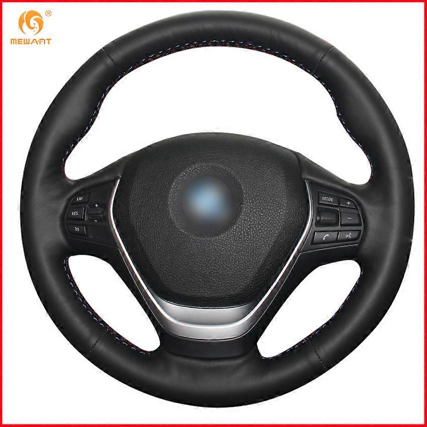 MEWANT Black Genuine Leather Car Steering Wheel Cover for BMW F20 2012-2018 F45 2014-2018 F30 F31 F34 2013-2017 F32 F33 F36