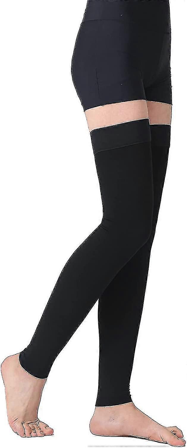 Thigh High Compression Stocking Footless, 20-30Mmhg Compression Socks With Silicone Band, Varicose Veins