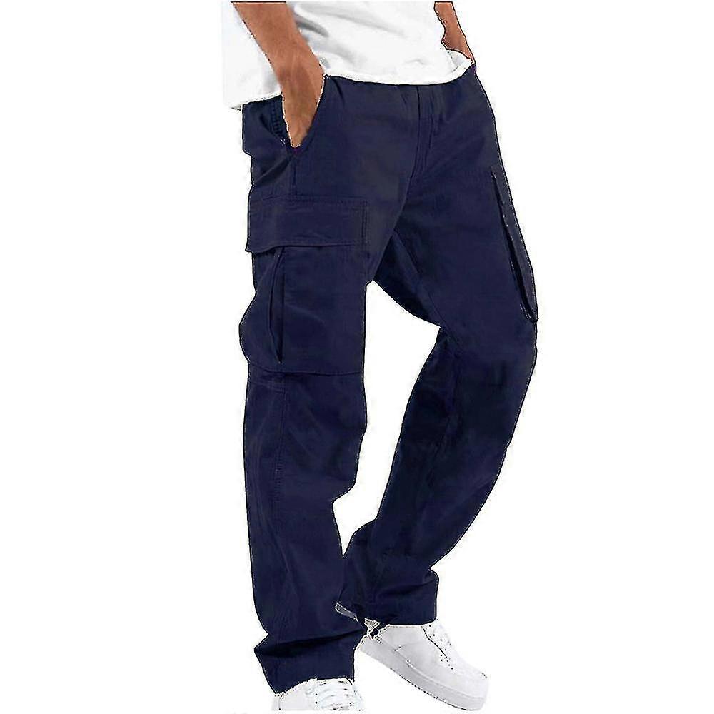Men Pants Casual Combat Cargo Pants Multi Pockets Trousers