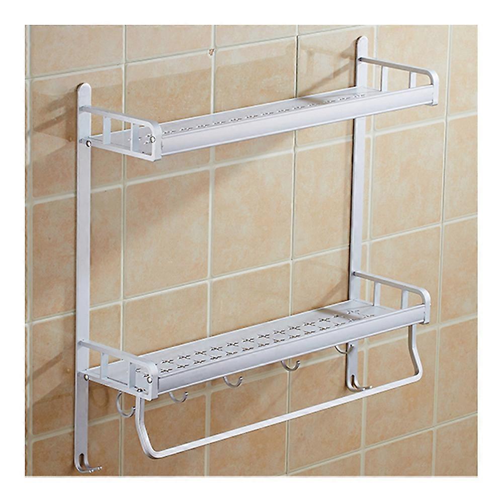 Holeless Double Layer 50cm Wall Hanging Storage Rack
