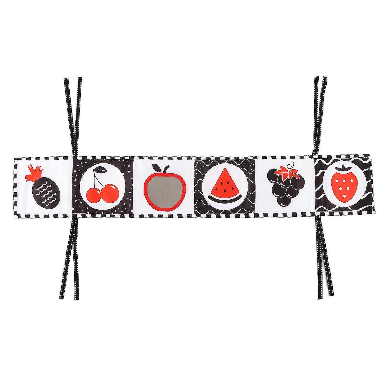High Contrast Soft Book for Babies - Portable Cloth Book with Black and White Fruit Design