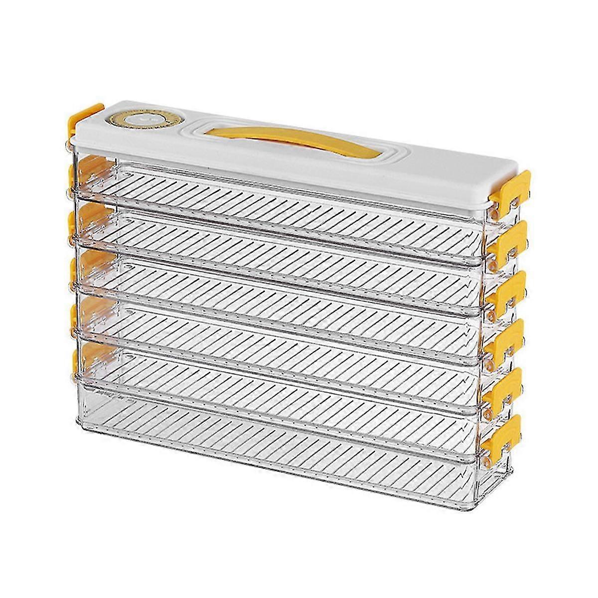 Space Saving Dumplings Keeping Storage Box Multi Layer Dumplings Holder Case Non-stick With Date Re