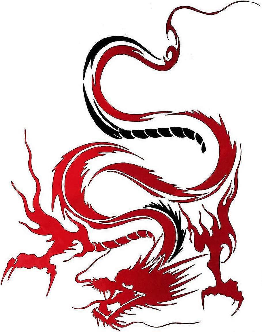 Araba Çıkartmaları Dragon Araba Grafikleri Vinil Kaput Çıkartma Çatı Çıkartma Gövdesi Yan Arka Cam Etiketi Evrensel Araba Çıkartmaları Ve Çıkartmaları, Arabalar İçin Çıkartmalar (kırmızı, Siyah