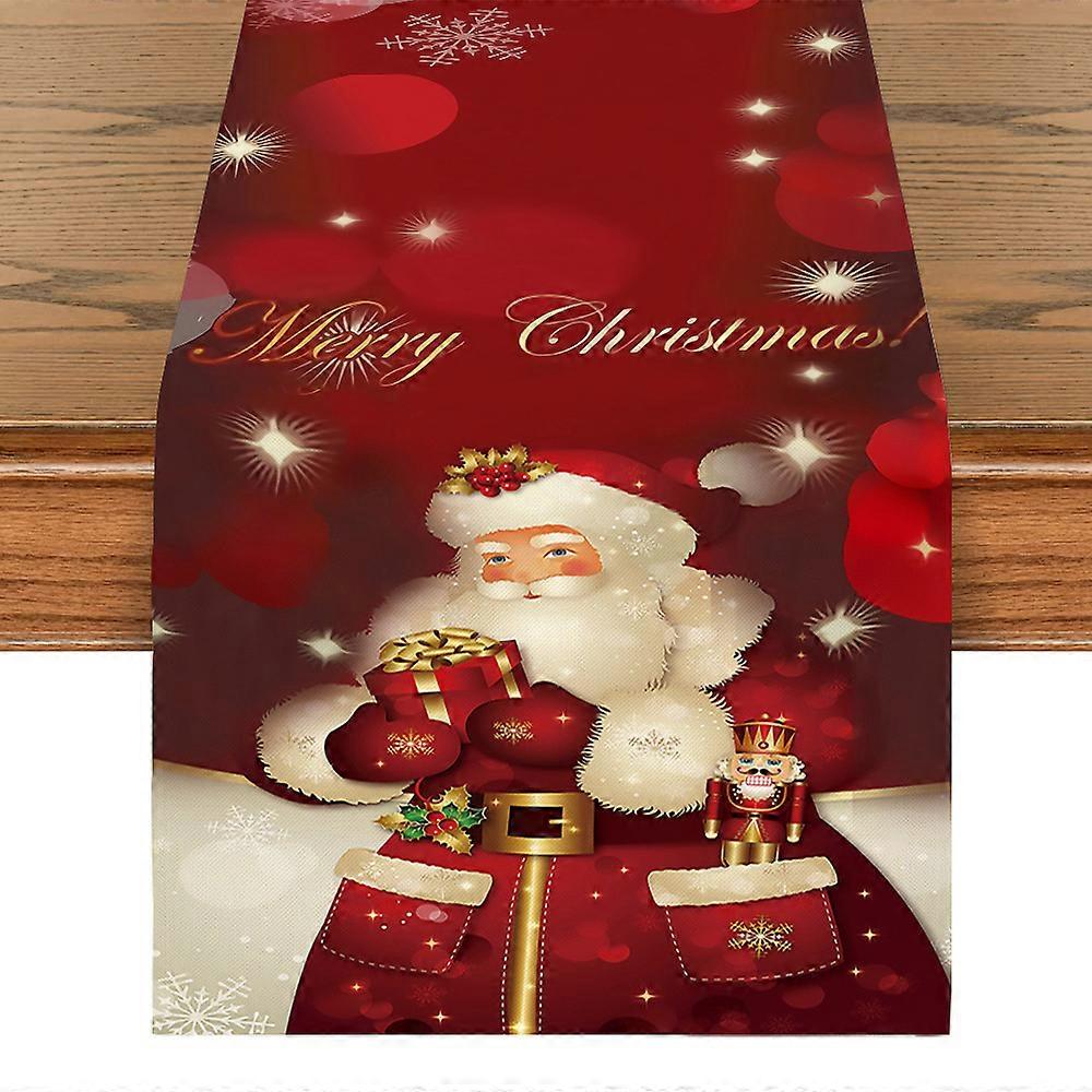 Linen Snowman Design Table Runner for Holiday Dining Decor