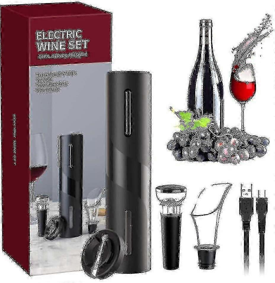 Electric Set, 5-in-1 Electronic Wine Opener, Rechargeable Automatic Wine Bottle