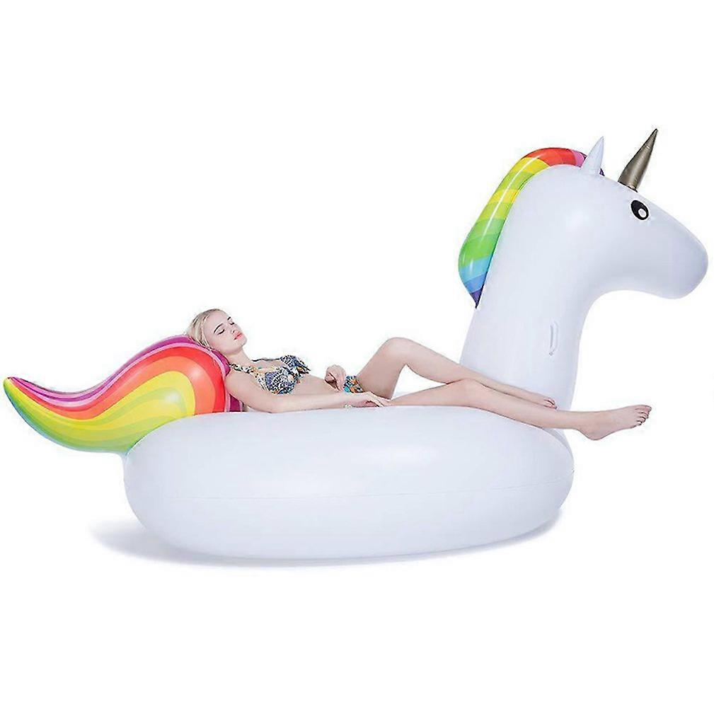 190cm Pool Float Inflatable Floaties Unicorn Swimming Ring Ride On for Kids