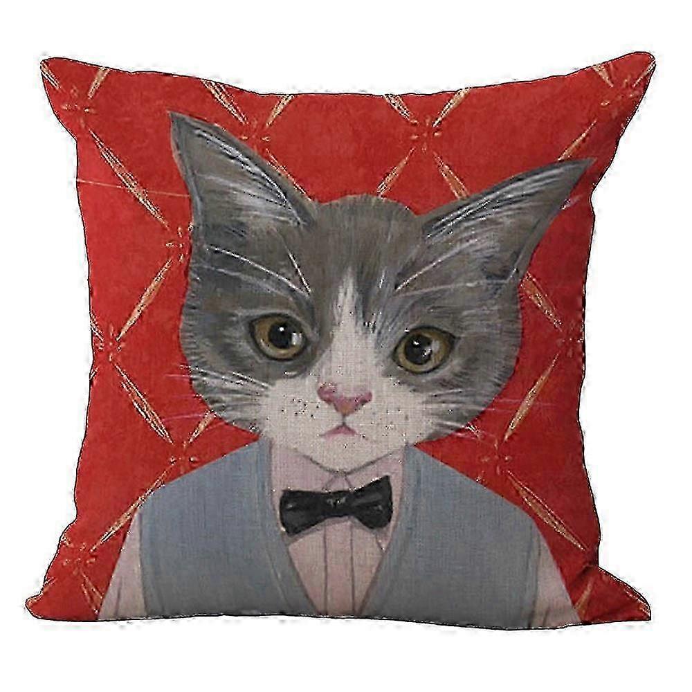 Single  Cartoon Cat Cushion Cover