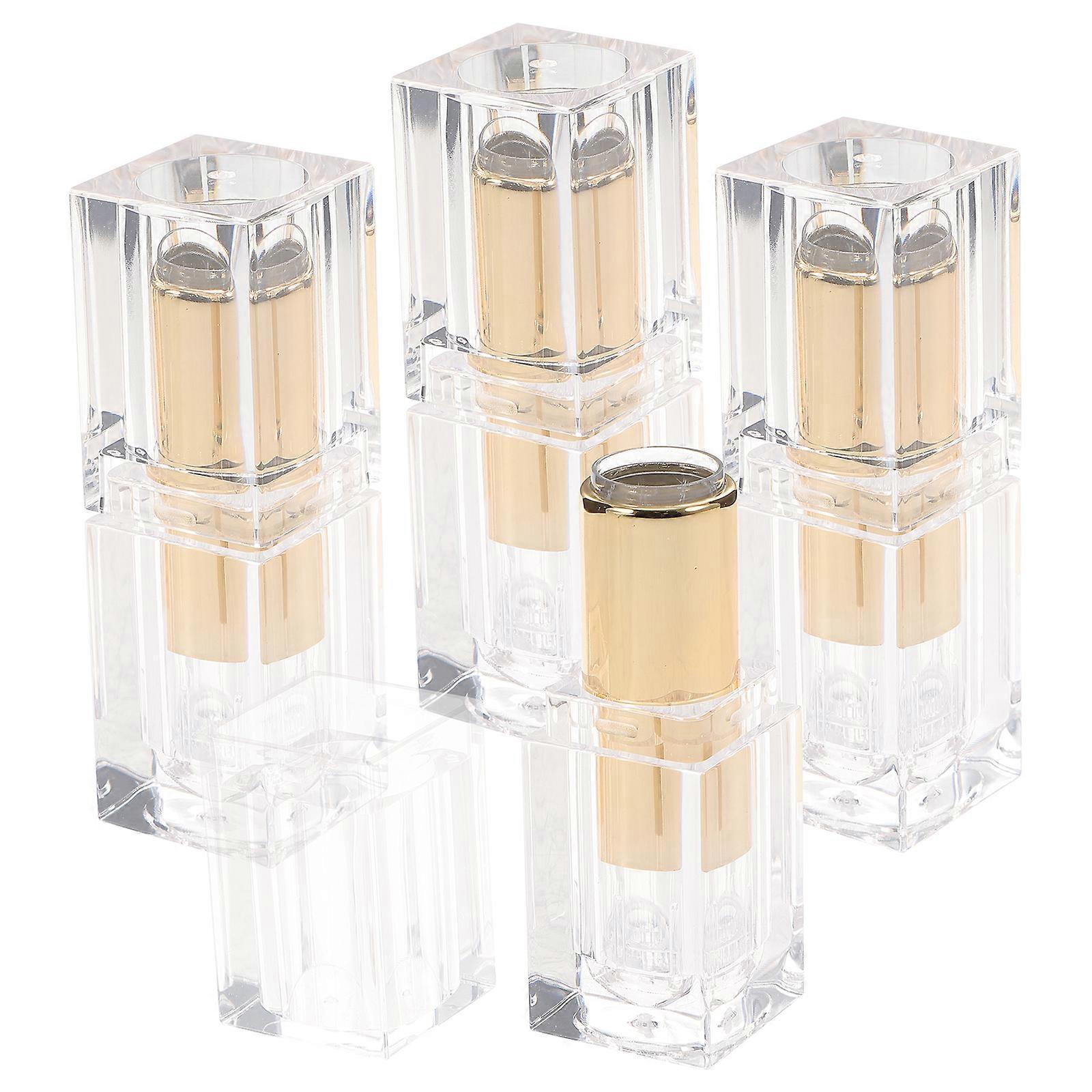 4 Pcs Small Portable Self-made Lipstick Storage Containers Lipstick Tubes (Transparent)