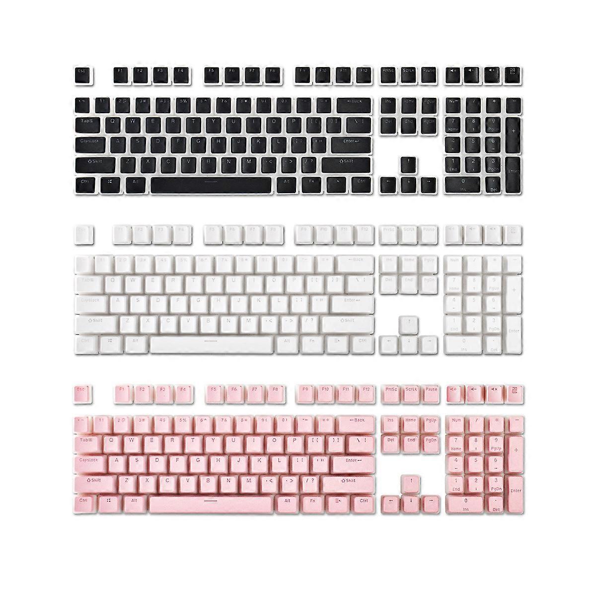 129 Keys PBT Keycap Double Layer Pudding Keycaps English Personalized Glow Keycaps for Cherry MX Switch Mechanical Keyboard