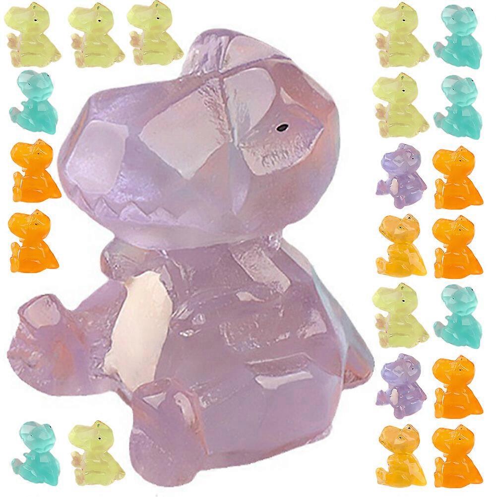 30pcs Tiny Dinosaur Model Ornament Luminous Small Dinosaur Crafts Glow In Dark Dinosaur Model