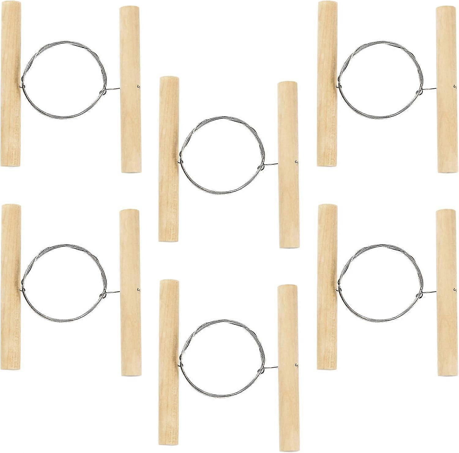 DIY 6PCS Clay Cutters Wire Steel Wire Clay Cutting Tool Wooden Handles Cheese Plasticine Dough Mud Line Pottery Cutting Tools for Artists Ceramic Art