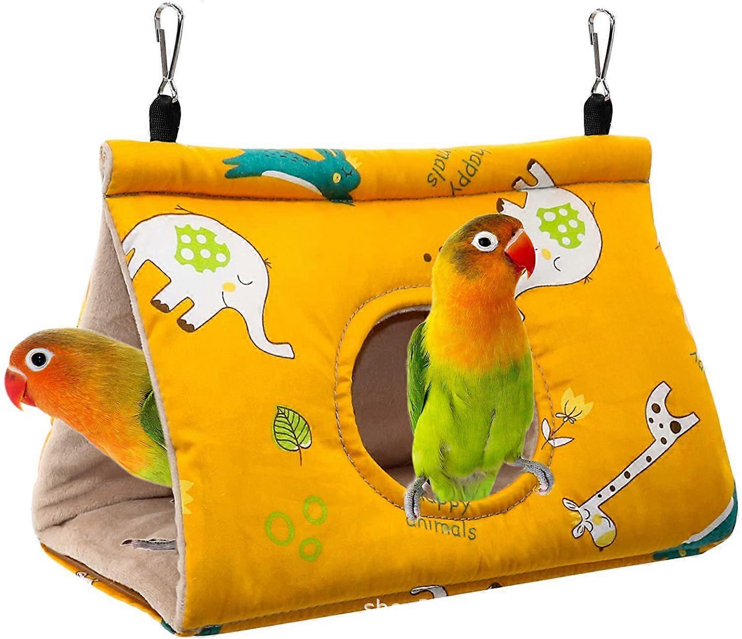 Parrot Hammock Bird Nest Warm Soft Plush Hammock Hanging Cage Tent,M