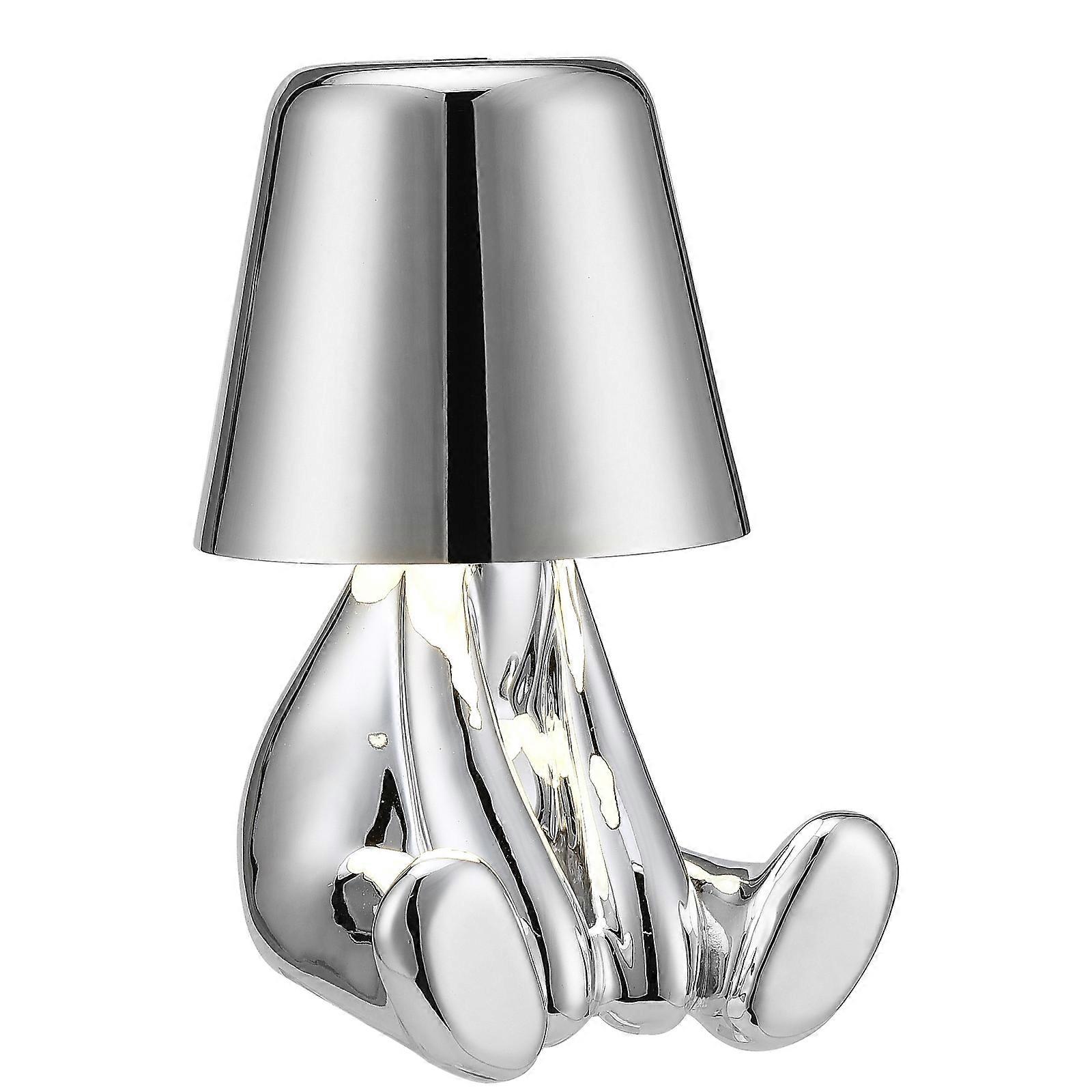 100% novo leito toque lâmpada de mesa sem fio led mesa de cabeceira Creative siliver homem com brilho regulável para sala de estar, quarto