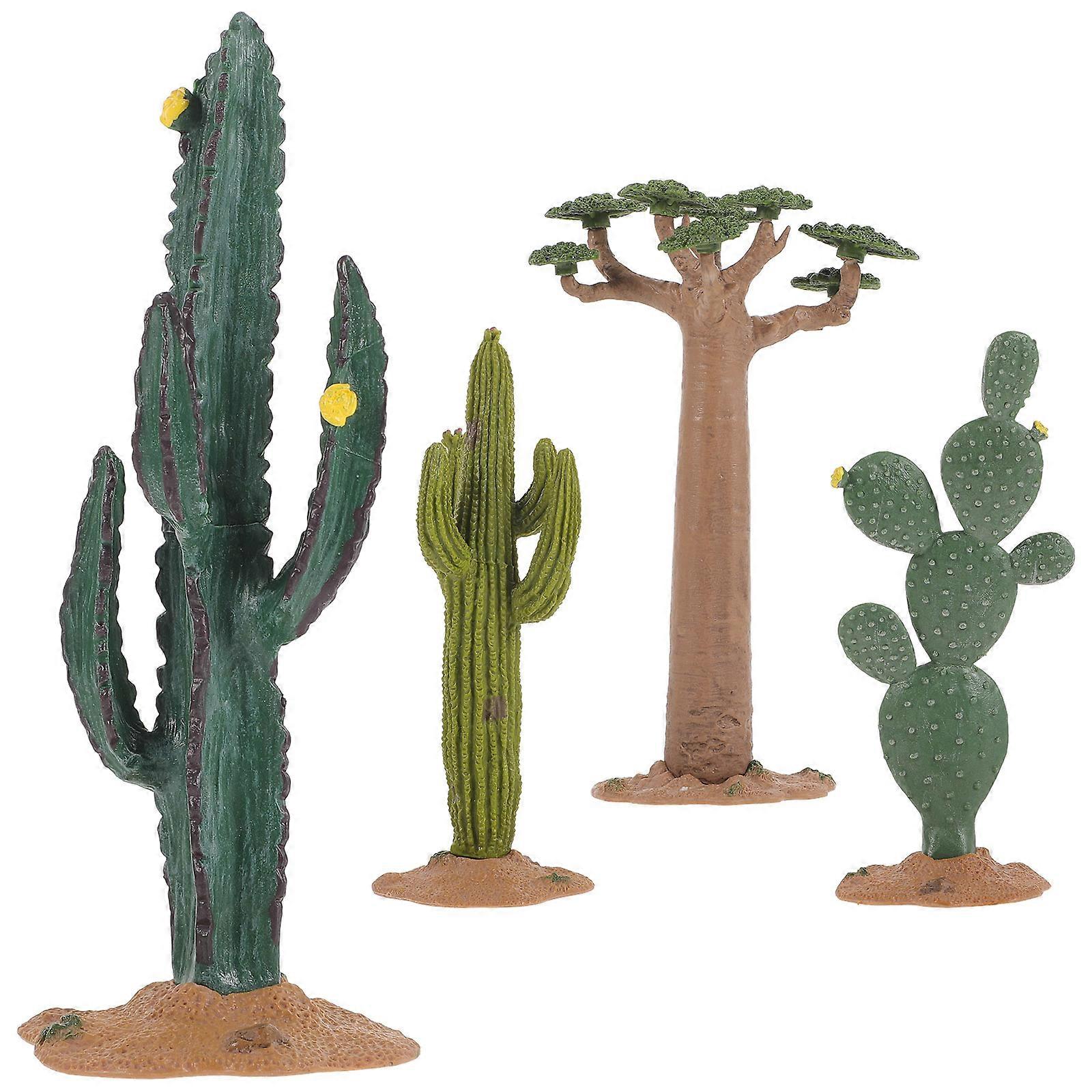 1 Set of Simulated Cactus Model Artificial Cactus Decor Fake Tree Plants Prop Mini Desert Landscape Layout