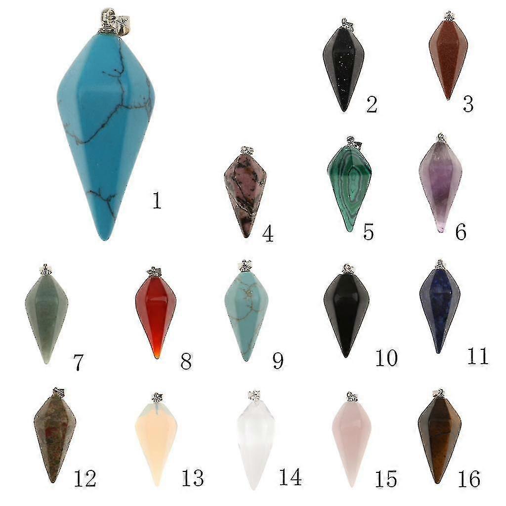 2x pierres précieuses naturelles Hexagonal Pendentif pointu Or Sable