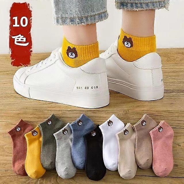 5 זוגות נשים' s גרביים נמוך העליון חמוד פסים גרביים אביב וקיץ רטרו ערך גבוה ins ספורט אופנתי נשים # 39; s גרביים-5 זוגות, מידה אחת