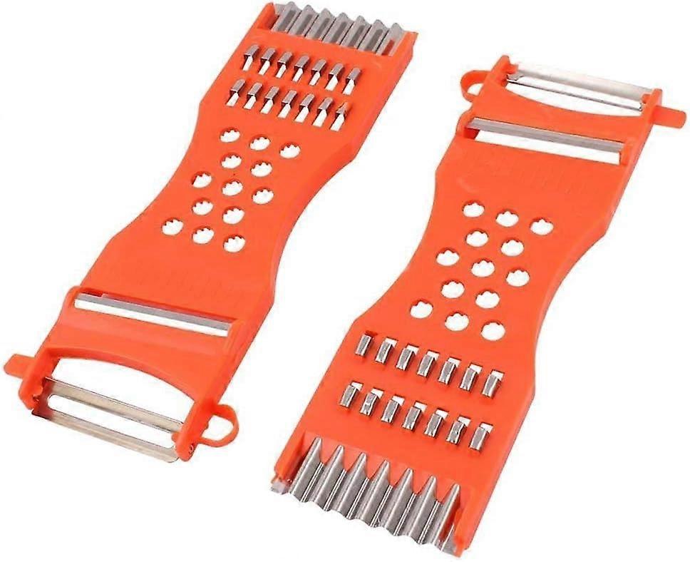 Metallschaber Obstreibe Slicer Gemüseschäler Orange Rot (2 Stück)