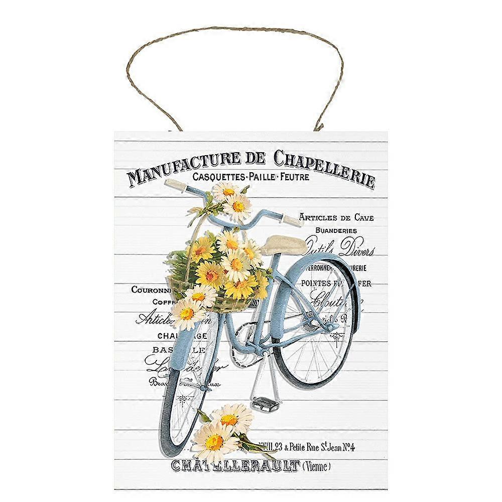 Daisy Bicycle Printed Handmade Wood Sign