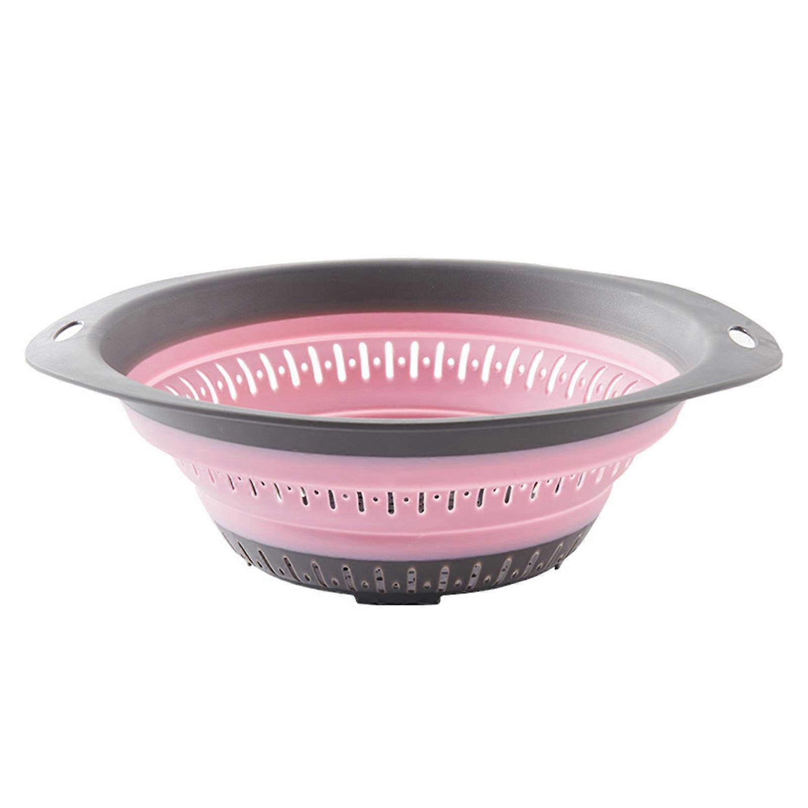 Drainer Basket Collapsible Colander BPA-Free with Plastic Handles Space Saving Design Pasta Vegetables Fruits Silicone Strainer Jikaixiang