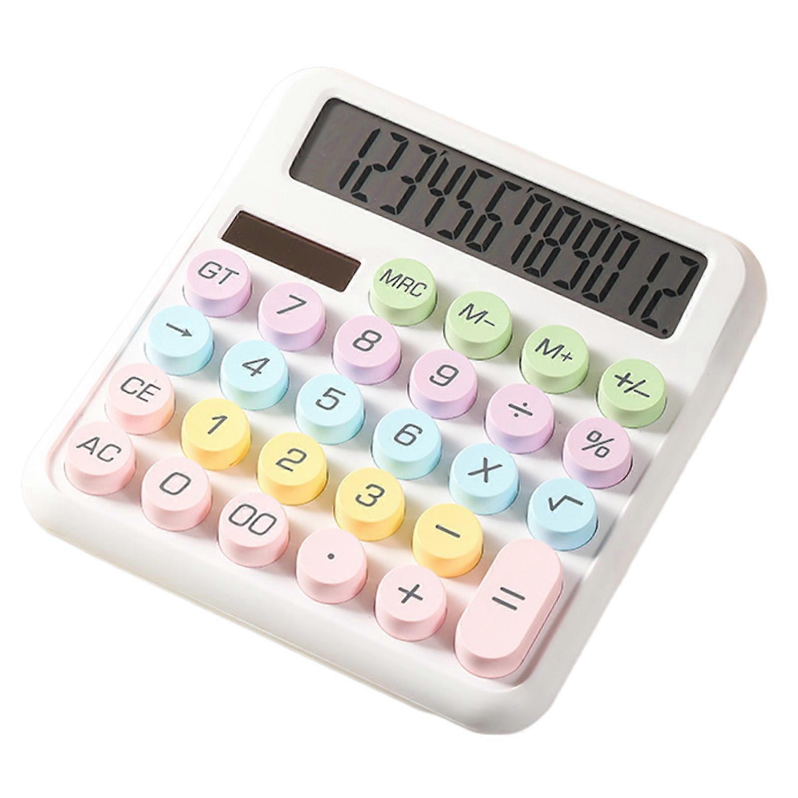 Calculator Typewriter Style Large LCD Display Easy Reading Round Keys Calculator for Everyday Office Use QingHai