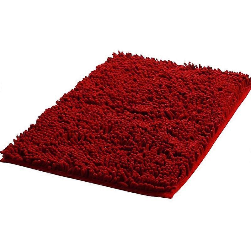 Solid Color Bathroom Chenille Non-Slip Water Absorption Doormat Toilet Carpet JIKAIX