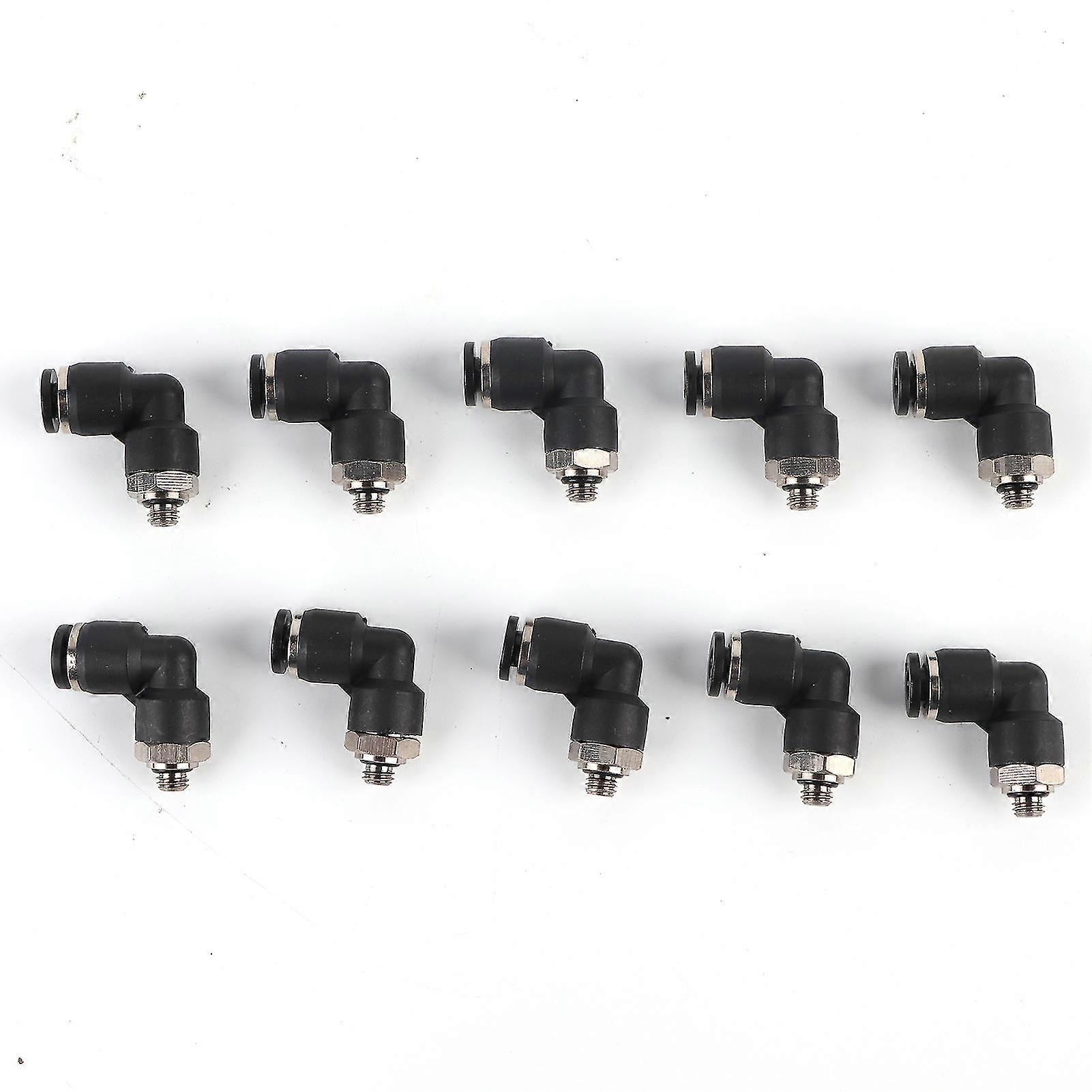 M5 Pneumatic Connectors 10Pcs L Shape Right Angle for Air Compressor