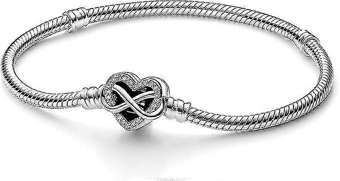 Women's Bracelet Silver Sparkling Infinity Heart