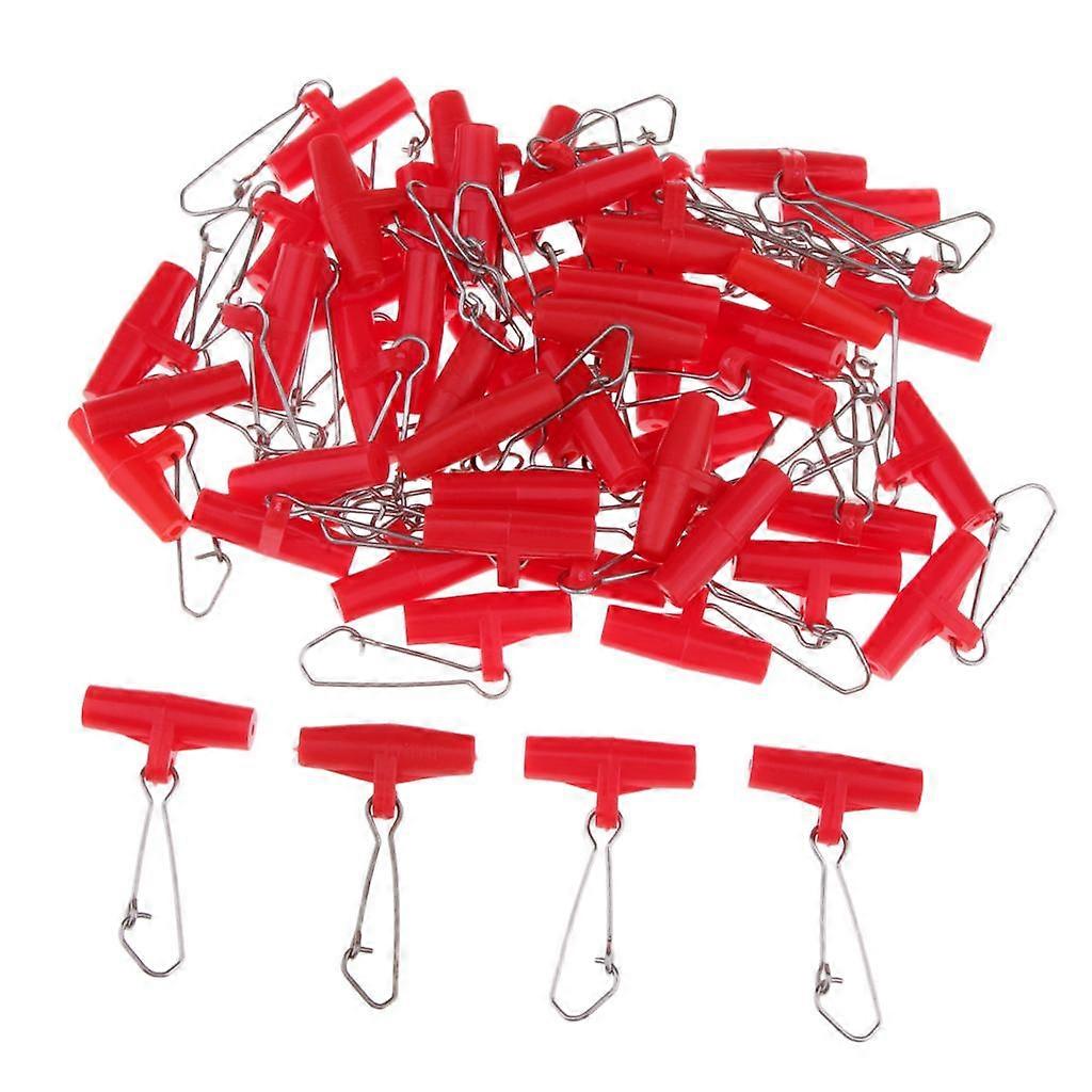 50Pcs Fishing Sinker Slides with Nice Snap Connectors for Braid Line L