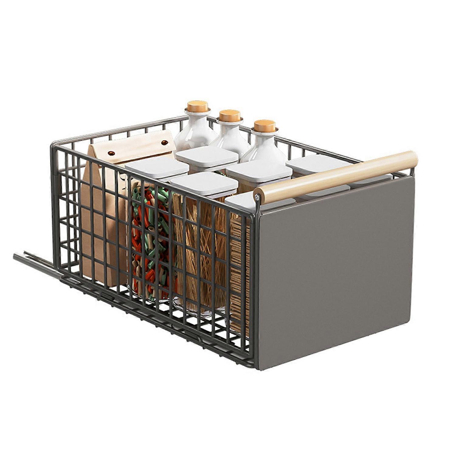 Storage Drawer Rack Self-adhesive Sliding Rail No Drilling Foldable Heavy Duty Load Capacity Easily