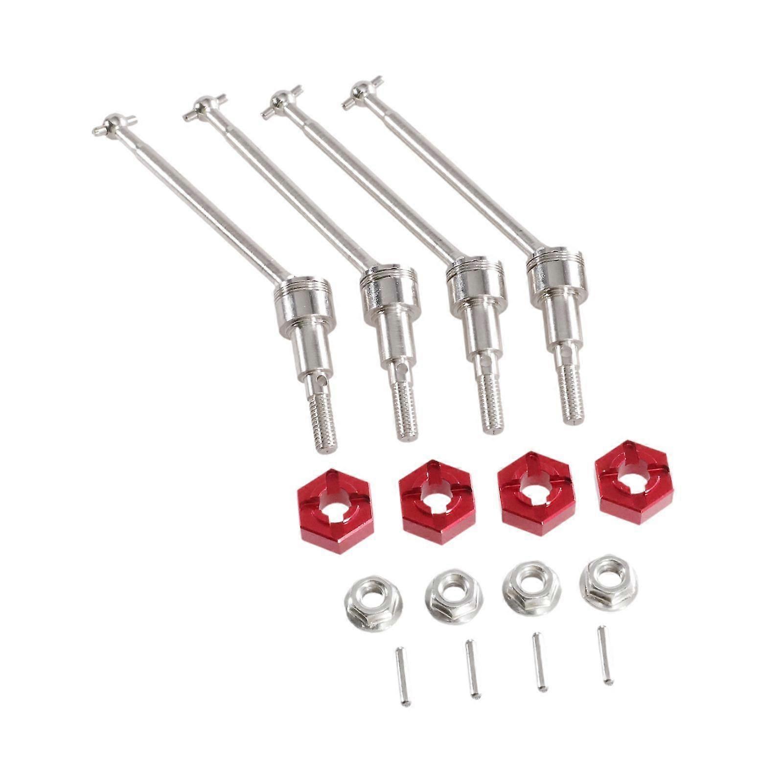 1:16 Universal Drive Shaft Coupler Front and Rear CVD Axles Drive Shafts Set red