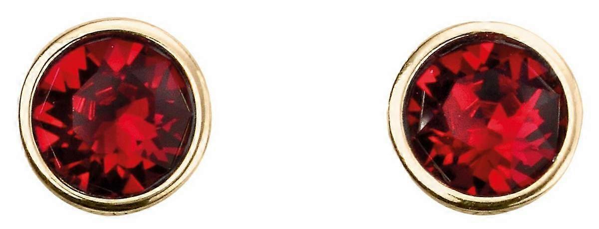 Beginnings July Crystal Birthstone Earrings - Gold/Red