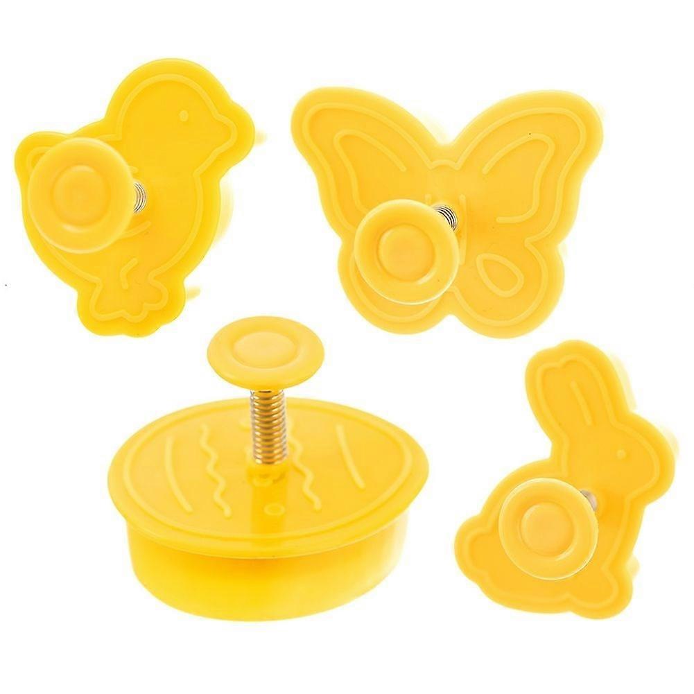 Set de 4 forme de copt de Paște: ou, fluture, iepure, pui