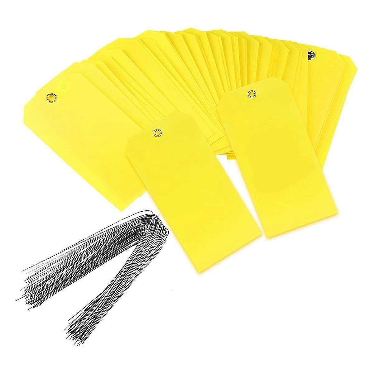 500 Pieces 4 3/4inch X 2 3/8inch Plastic Shipping Tags With Wires Blank Labeling Tags Waterproof Ha