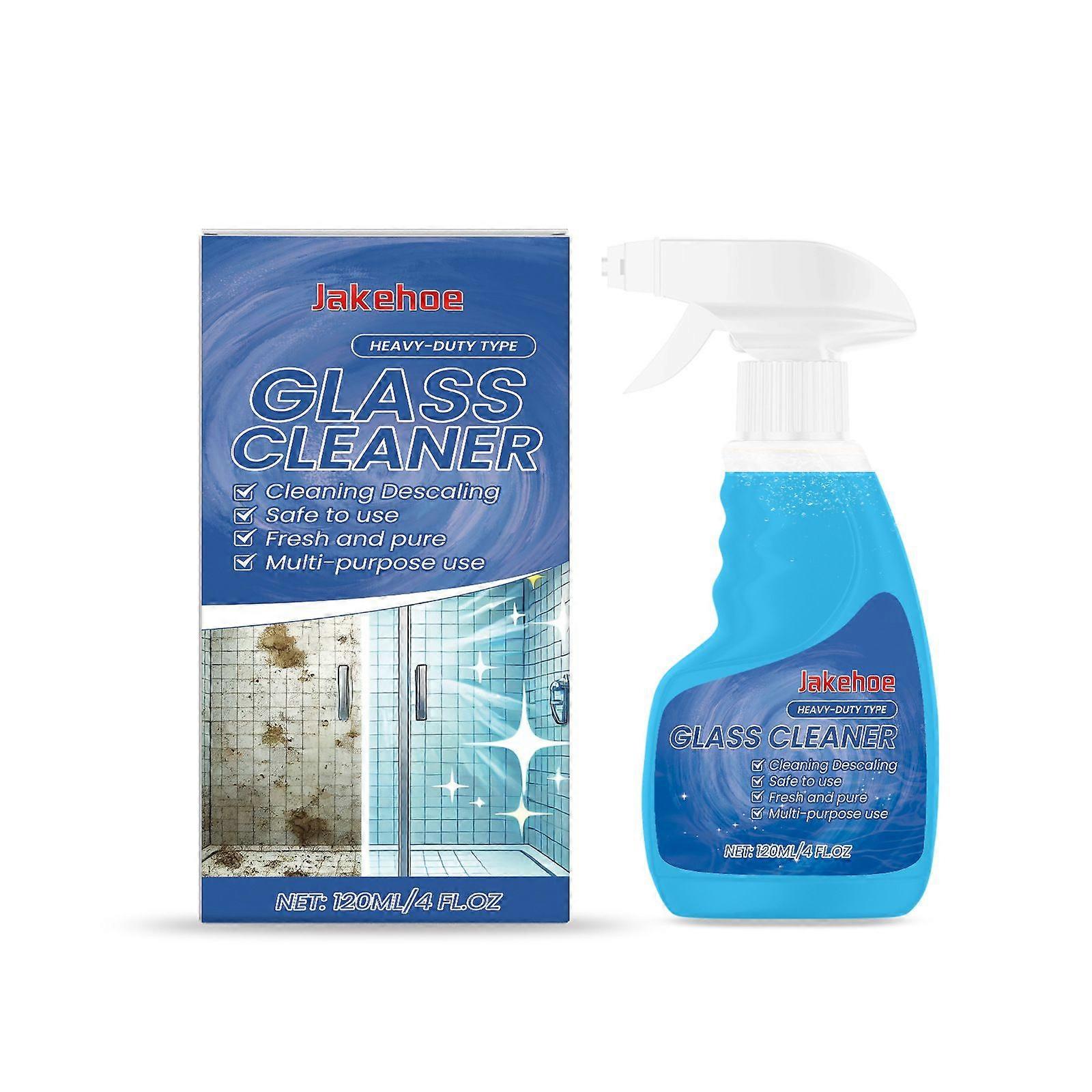 Jakehoe Agent de nettoyage détartrant pour verre Taches de poussière de verre propre Miroir de verre Agent de nettoyage transparent et transparent