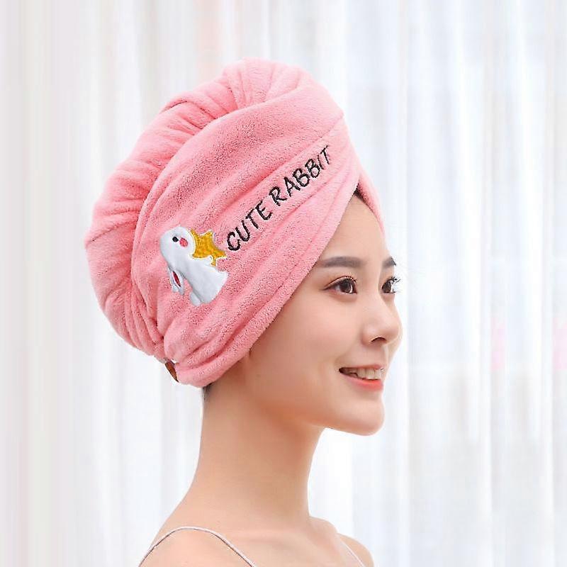 Magic Microfiber Shower Cap Embroidery Towel Bath Hats Dry Hair Cap Quick Drying Soft for Lady Turban Head