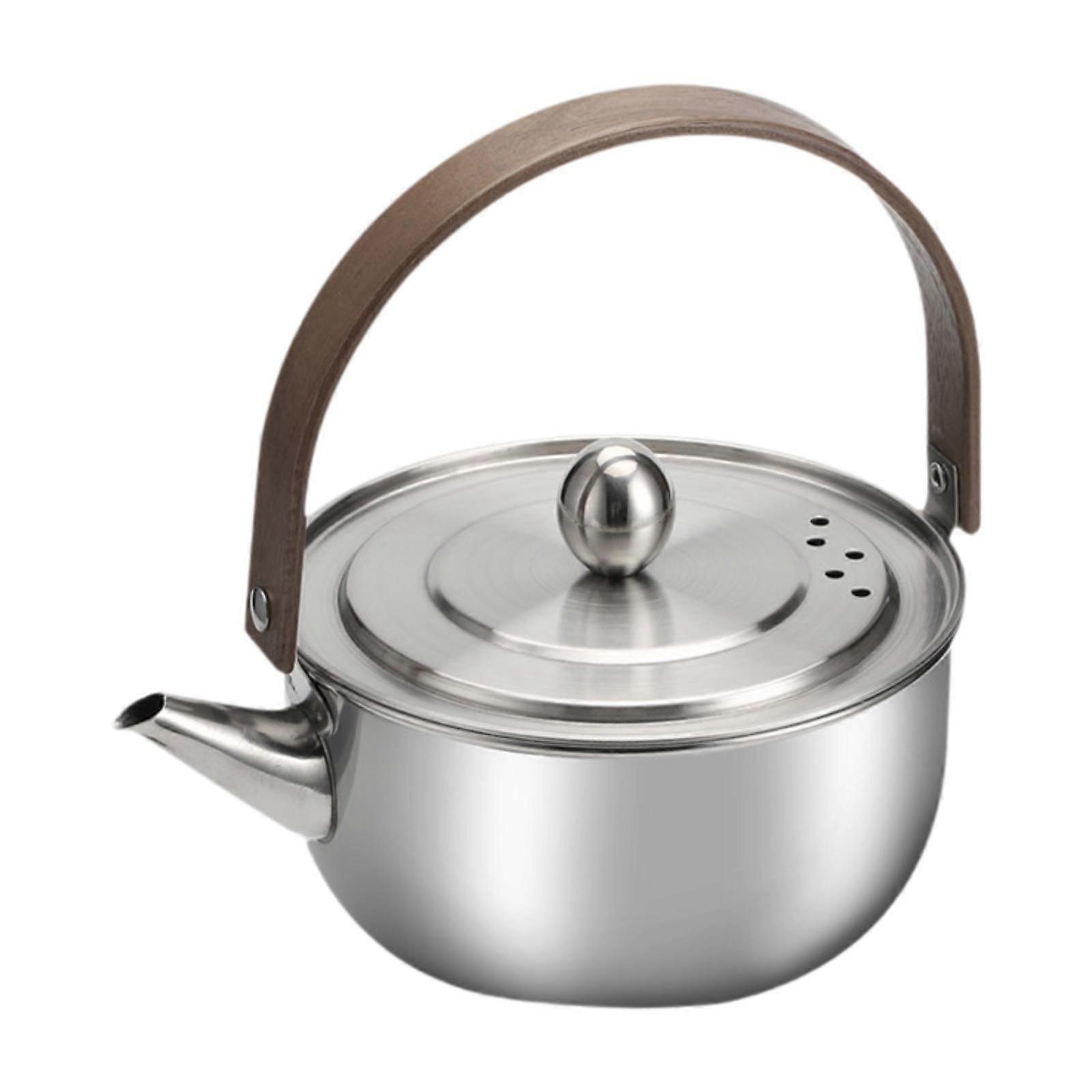 Mini Camping Water Kettle Teapot Boiling Water for Camp Backpacking Campfire Silver