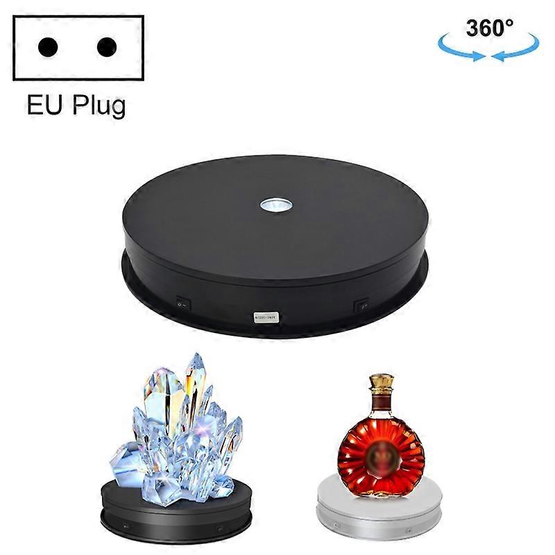 30cm Electric Rotating Turntable Display Stand LED Light Video Shooting Props Turntable, Power Plug:220V EU Plug(Black) 30cm 220V EU Plug