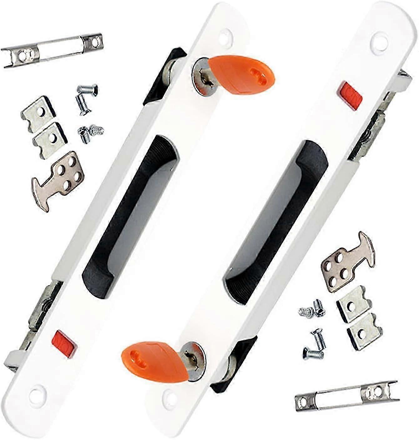 Sliding Door Lock, Set of 2 Sliding Glass Door Handle, Invisible Handle, Flush Mount