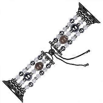 Beaded Bracelet Band for Apple Watch Series SE 8 7 6 5 4 3 2 1, Adjustable Agate Pearl iWatch 38/40/41mm Jewelry Bangle Wristband