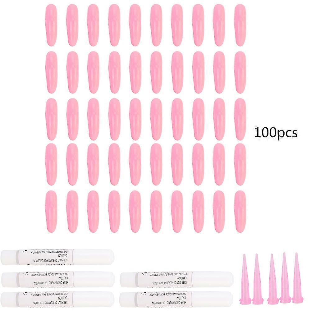 Colored Coffin Press-On Nails Durable Square Manicure