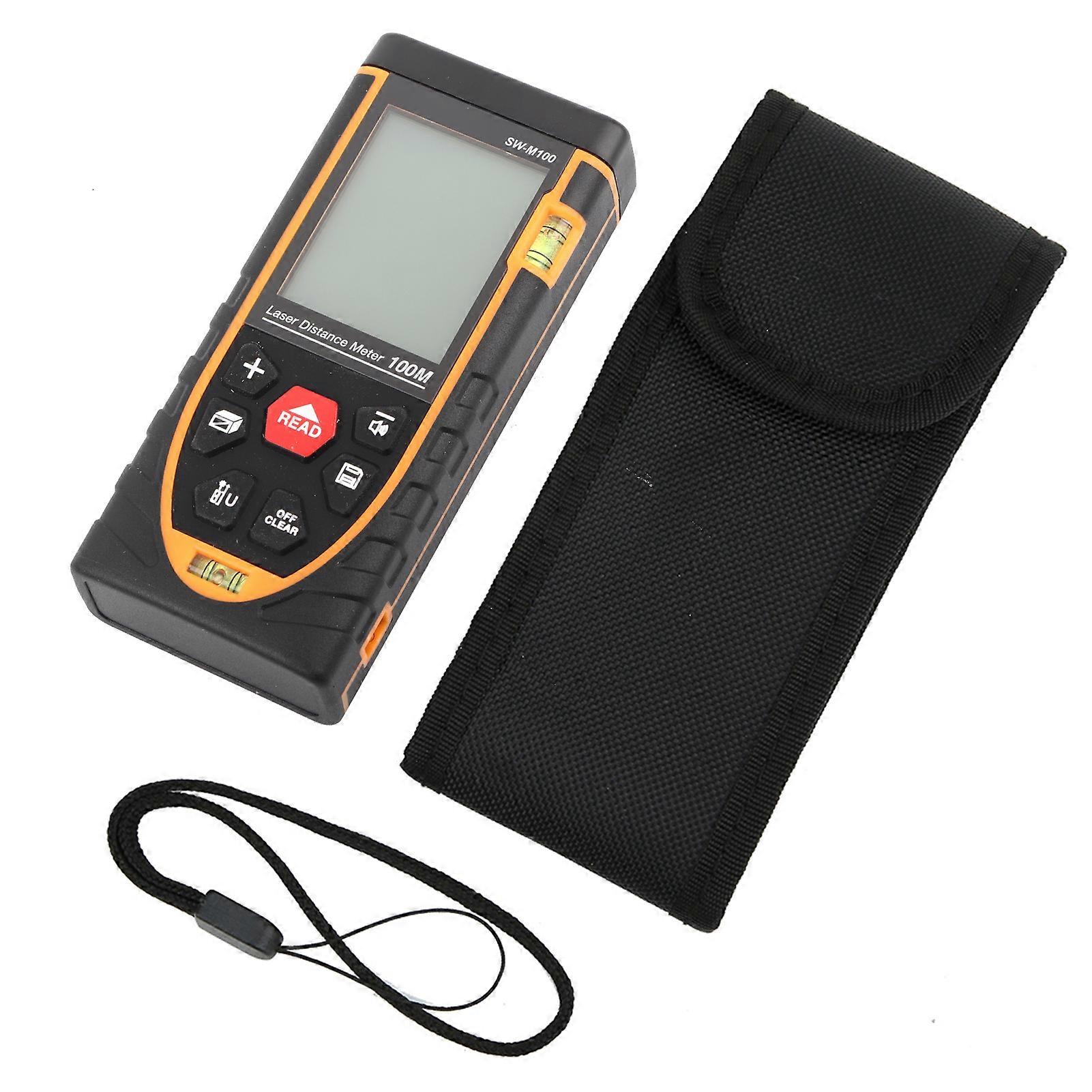 Handheld Digital Laser Distance Meter Self Calibration Length Volume Measurement Tool 100m
