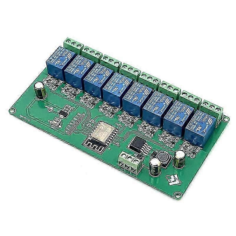 8 Channel Esp8266 Wireless Wifi Relay Module Esp-12f Development Board Dc 5v/7-28v E- App Remote Control