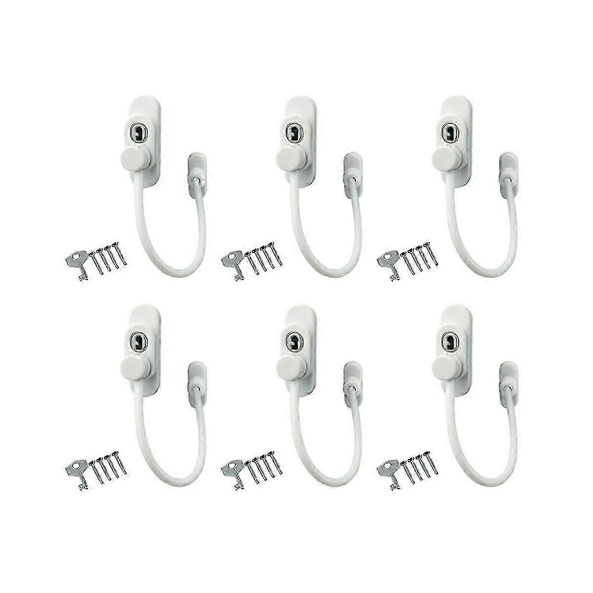 6PCS Child Protection Window Restrictor Adjustable Window Lock Child Safety Stopper Falling Prevent