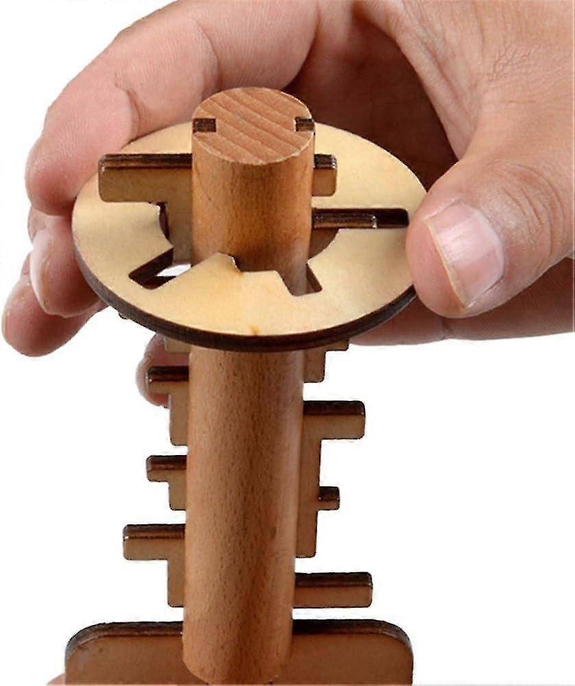 面白い木製ロック解除キーKong Ming Luban Lock大人キッズキッズパズル教育玩具、完璧な子供知的玩具ギフトセット