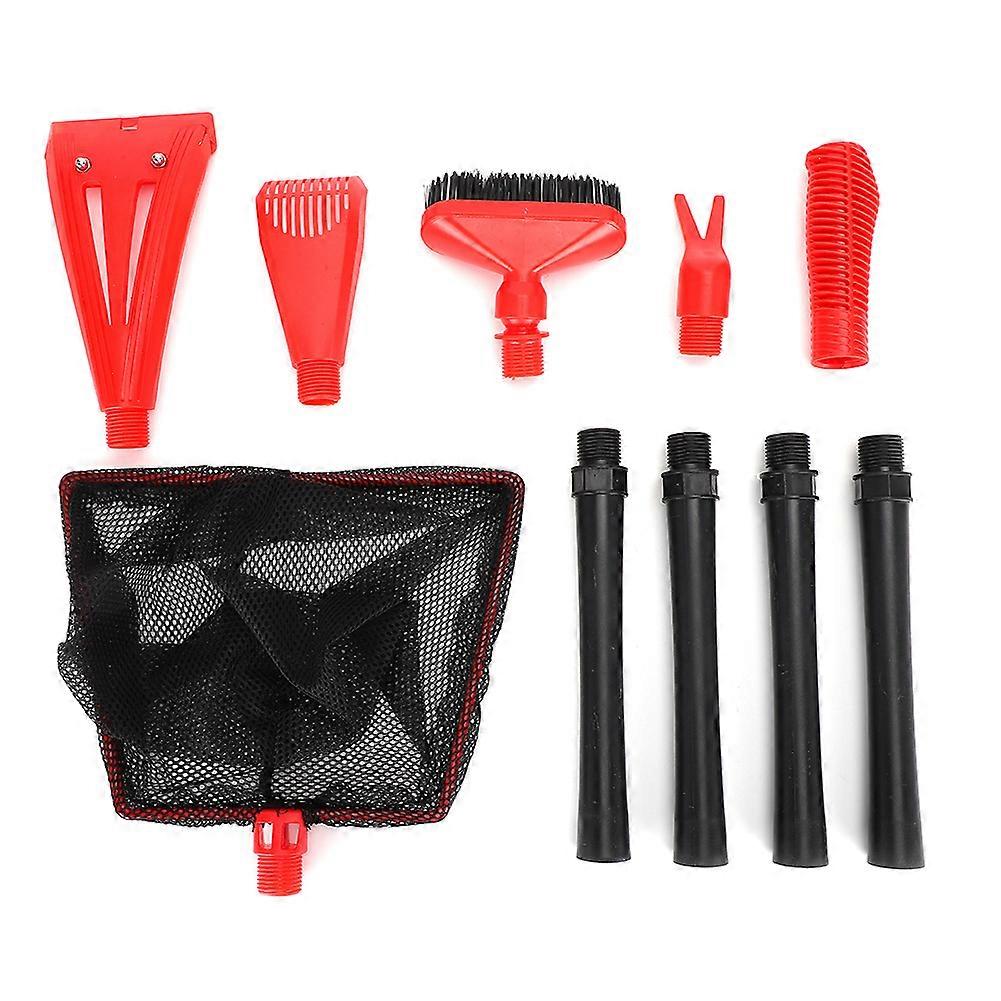 5 in 1 Multi-function Aquarium Fish Tank Cleaning Tool Algae Scraper Fish Net Gravel Rake Brush Set