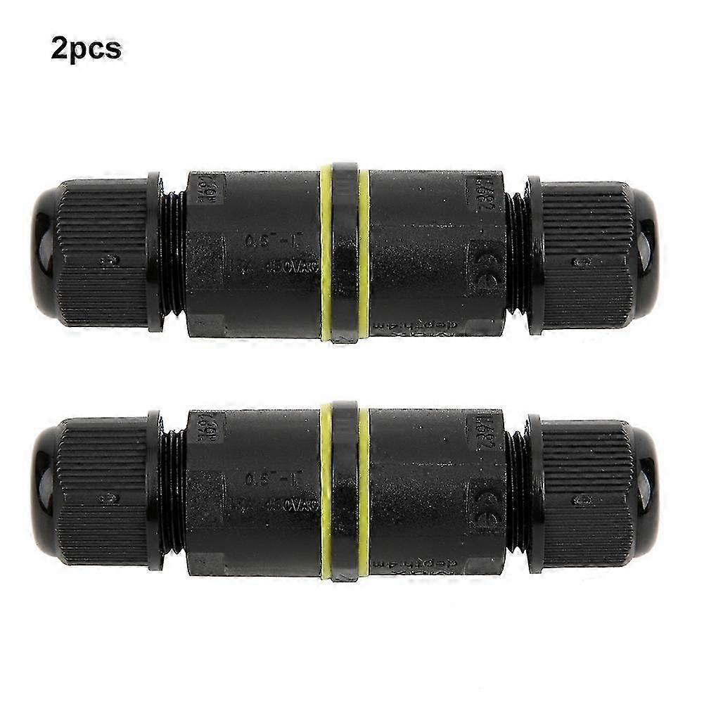 2Pcs Outdoor IP68 Waterproof 3 Pin Junction Box Electrical Cable Wire Connector Accessory